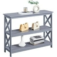 thumbnail image 1 of TYUIOP Console Table with 3 Storage Shelves, Entryway Table Sofa Side Table Narrow Long Bookshelf for Hallway Living Room. Grey, 1 of 9