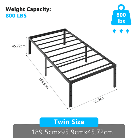 TYUIOP Full Bed Frame with Storage - Metal Platform Full-Size Bed Frame, No Box Spring Needed, Under-Bed Storage Space for Bedding/Clothes, Sturdy Steel Construction. Twin