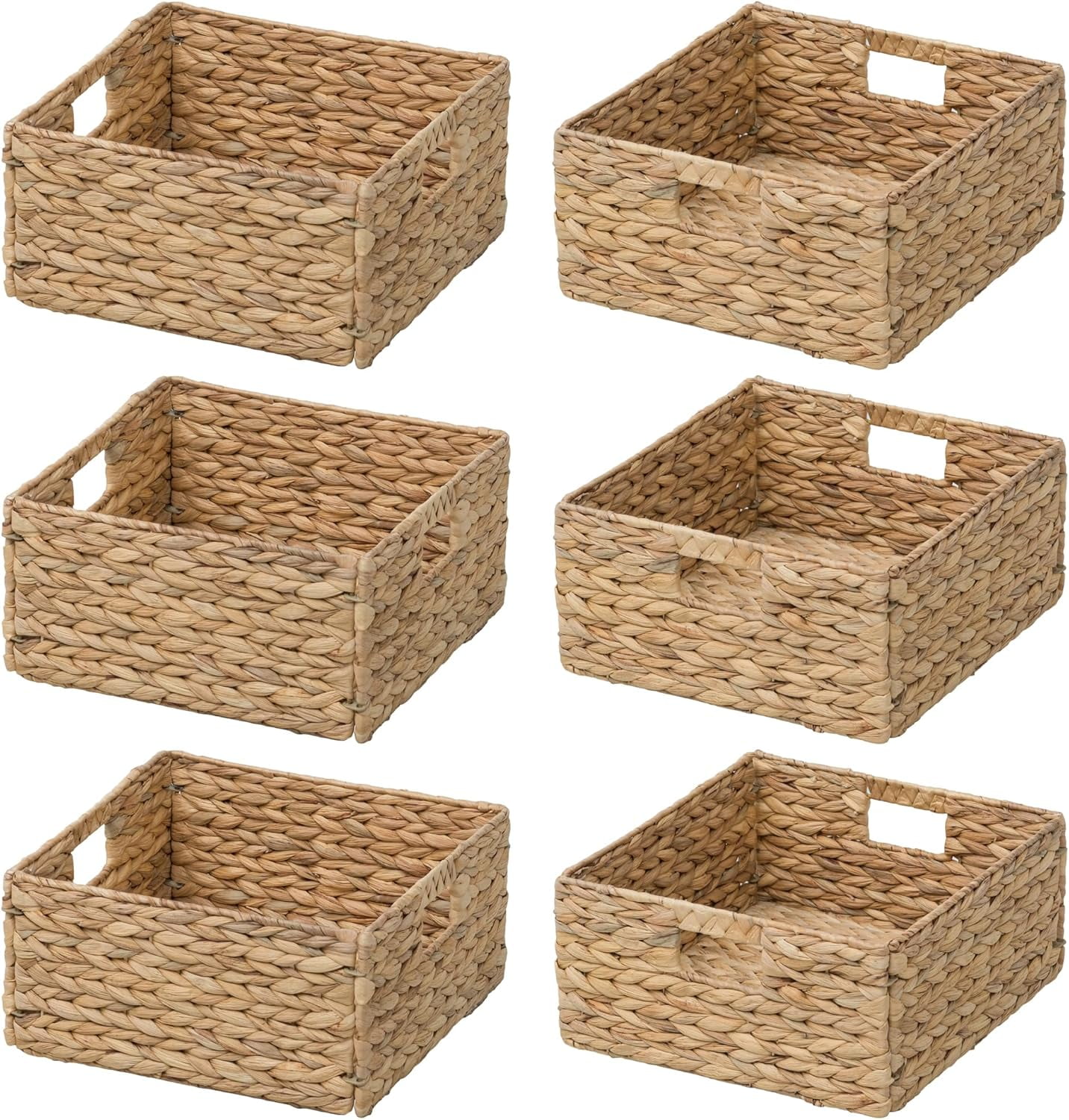 Happimess Traditional Assorted Hand-woven Hyacinth/iron Baskets, Dark Brown Wash (set Of 10