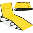thumbnail image 1 of TYUIOP Patio Chaise Lounge Chair, Portable Outdoor Folding Recliner for Lawn, w/ 8 Positions, Handles, 300lb Capacity - Yellow, 1 of 8