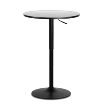 TYUIOP Round Bar Table,Adjustable Height Pub Table and 360°Swivel Bistro Table, High Top Table with MDF Desktop,Cocktail Table for Bar/Pub/Bistro Silver