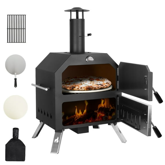 TYUIOP Wood Fired Pizza Oven - Portable Patio Pizza Oven with Fold-up Legs, Compact Foldable Design for Easy Storage & Transport, Ideal for Backyard BBQs/Camping/Outdoor Gatherings. 12in