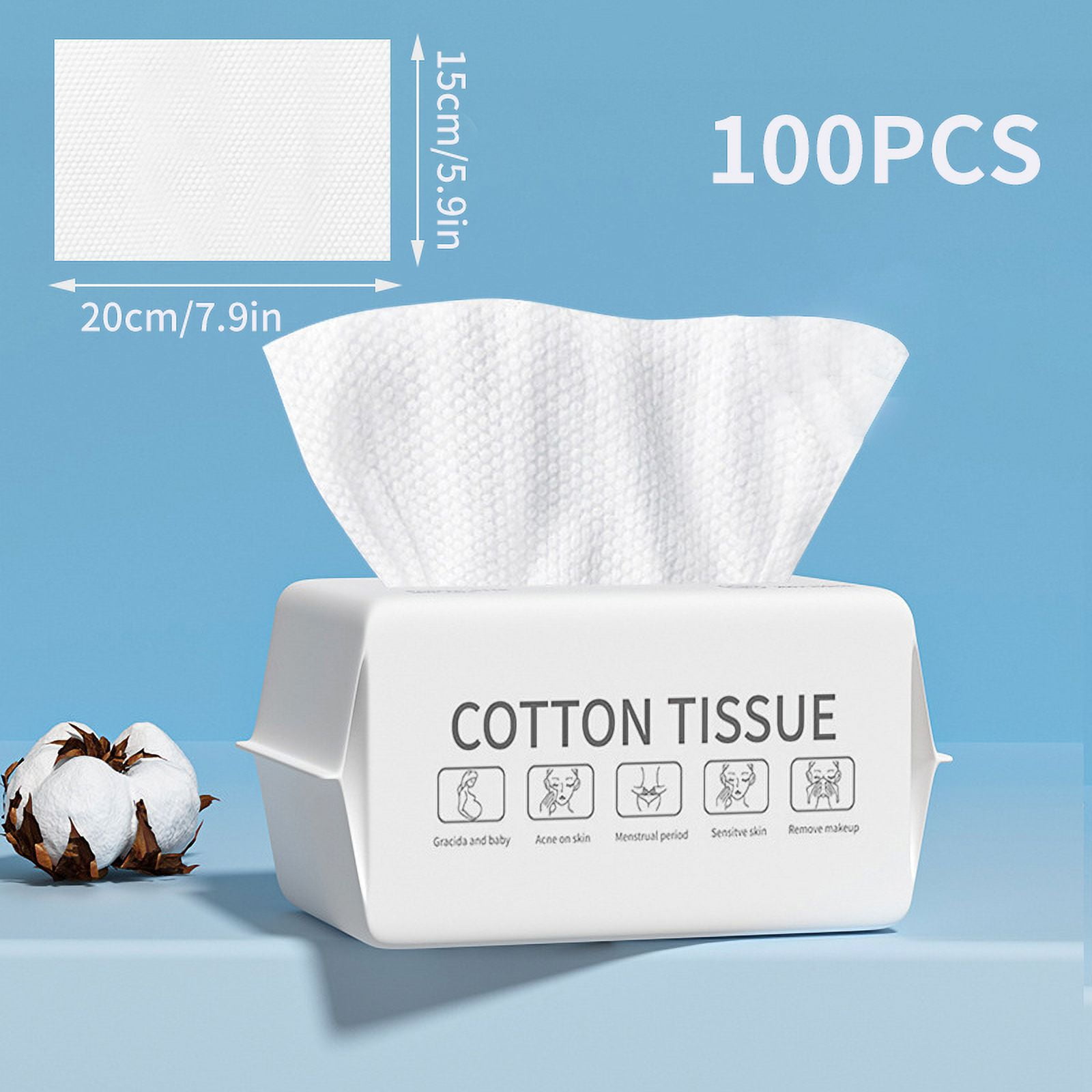 TYZZ 100 Cotton Disposable Face Towel for Makeup Removal and Cleansing