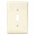 thumbnail image 1 of Leviton 1-Gang Toggle Switch Wall Plate, Midway Size, Unbreakable Nylon, PJ1-I, Ivory, 1 of 2