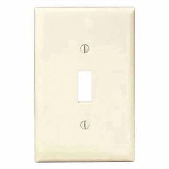 Leviton 1-Gang Toggle Switch Wall Plate, Midway Size, Unbreakable Nylon, PJ1-I, Ivory