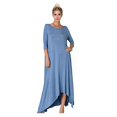 thumbnail image 1 of TZ Apparel Women's Casual Asymmetrical Oversized Handkerchief Hem 3/4 Sleeve Jersey Maxi Dress, 1 of 2