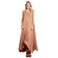 thumbnail image 1 of TZ Apparel Women's Casual Asymmetrical Oversized Handkerchief Hem 3/4 Sleeve Jersey Maxi Dress, 1 of 2