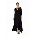 thumbnail image 1 of TZ Apparel Women's Casual Asymmetrical Oversized Handkerchief Hem 3/4 Sleeve Jersey Maxi Dress, 1 of 2