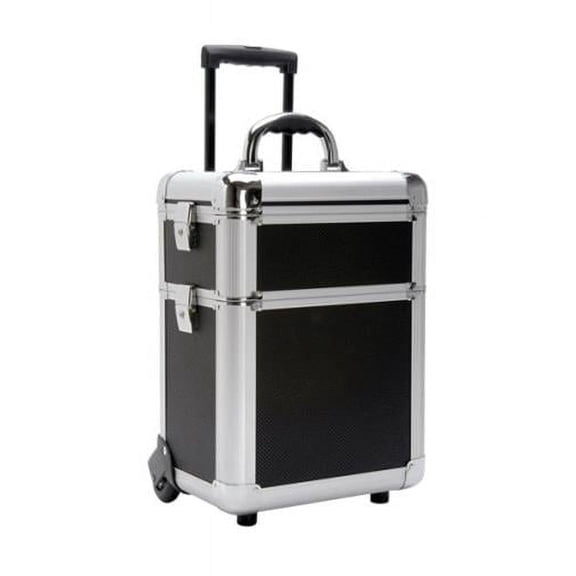 TZ Case AB-311T BH Wheeled Two Section Beauty Case, Black Hole - 16.5 x 8.25 x 12 in.