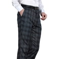 thumbnail image 1 of TZ Men's Premium Skinny Fit Dress Pants, Charcoal Plaid Trousers, 1 of 3