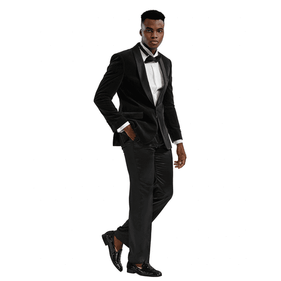TZ Men's Premium Suit & Tuxedo Prom Blazer Jacket, Black 6XL