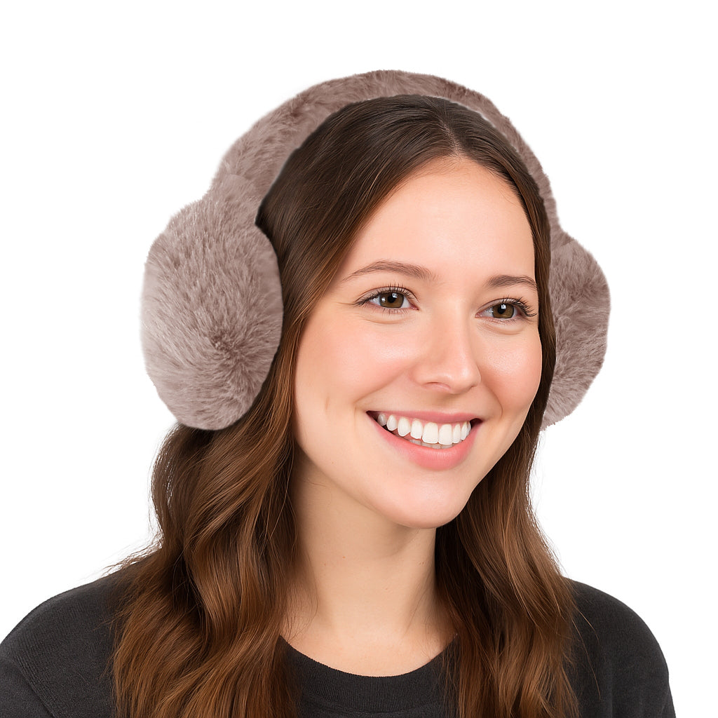 TZ Promise Fuzzy Earmuffs for Women – Winter Warm Foldable Fluffy Ear ...