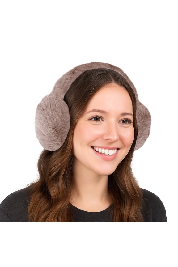 Fuzzy Earmuffs for Women – Winter Warm Foldable Fluffy Ear Muffs for Cold Weather Outdoor