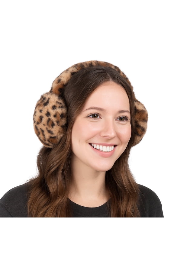 Fuzzy Earmuffs for Women – Winter Warm Foldable Fluffy Ear Muffs for Cold Weather Outdoor