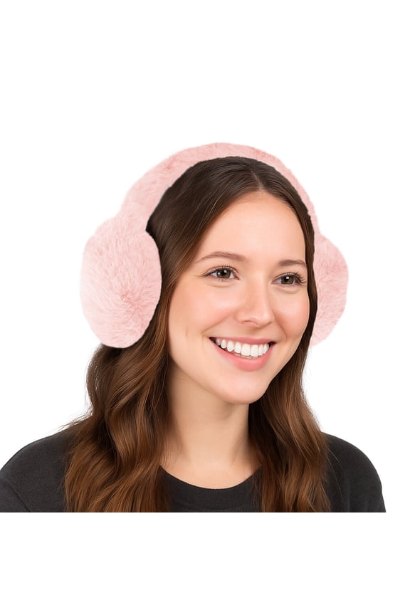 Fuzzy Earmuffs for Women – Winter Warm Foldable Fluffy Ear Muffs for Cold Weather Outdoor