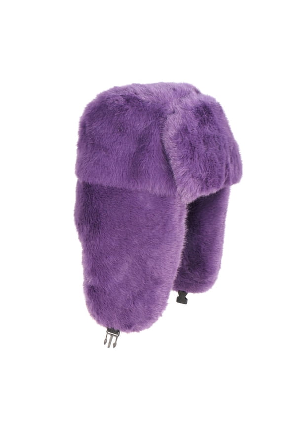Men Women Winter Fuzzy Fluffy Solid Trapper Hats Windproof Russian Ushanka Warm Ear Flaps Cold Weather