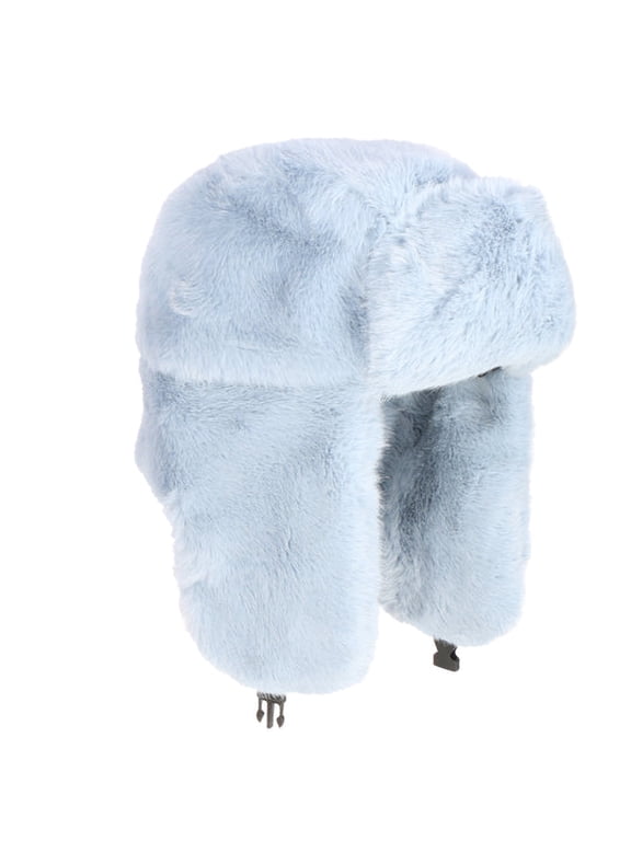 Men Women Winter Fuzzy Fluffy Solid Trapper Hats Windproof Russian Ushanka Warm Ear Flaps Cold Weather