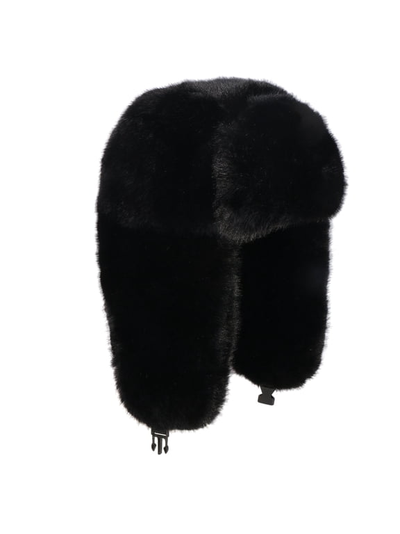Men Women Winter Fuzzy Fluffy Solid Trapper Hats Windproof Russian Ushanka Warm Ear Flaps Cold Weather