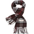 thumbnail image 1 of TZ Promise Women Men Brown Plaid Scarves Classic Warm Soft with Fringes for Winter, 1 of 2