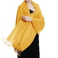 thumbnail image 1 of TZ Promise Women Yellow Gold Pashmina Shawl and Wrap Soft Solid Color Scarf with Fringes, 1 of 6
