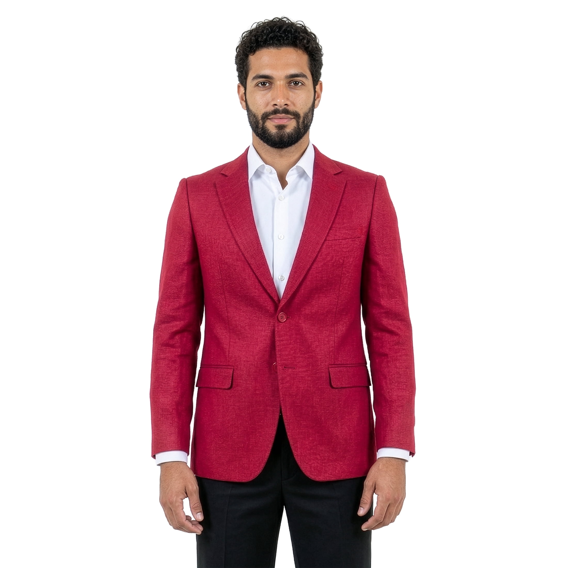 Tazzio Slim Fit Linen Look Notch Lapel Blazer Sportcoat Only