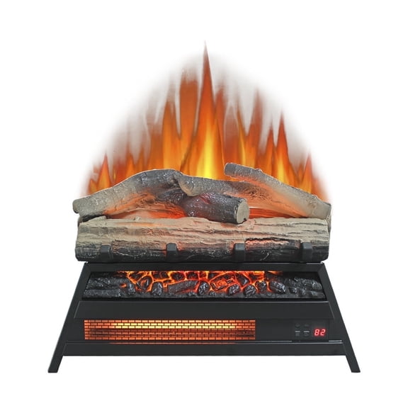 TZDZRC 23" Electric Fireplace,3D Log Firepit set,Inside Room Home Realistic Flame,Insert Infrared Heater for Indoor,with Remote Control,1500W