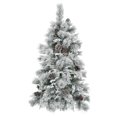 thumbnail image 1 of TZDZRC 4FT Pre-Lit Spruce Snow Flocked Christmas Tree,with Pine Cones,Artificial Mixed PE & PVC Xmas Trees,120 LED Lights, Indoor Outdoor Decorations, 1 of 9