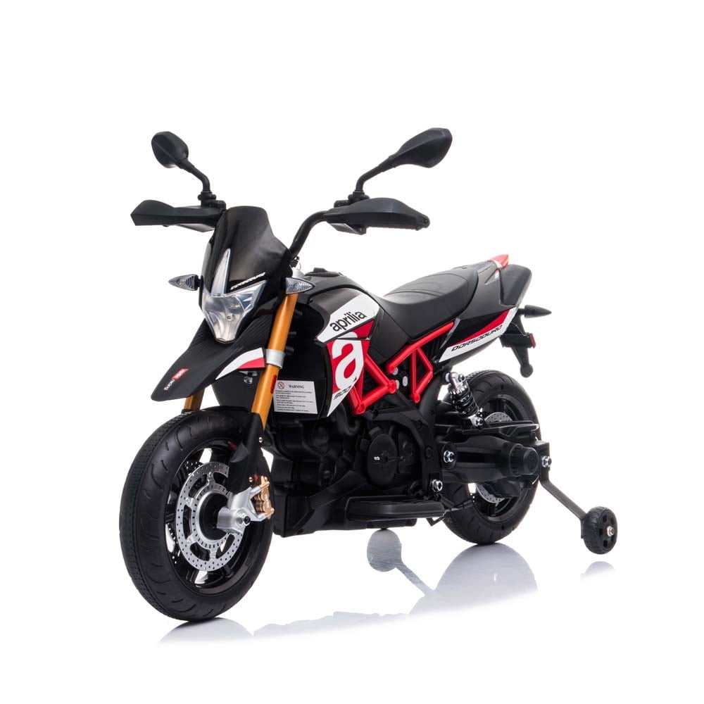 Red 12V Kids Electric Ride-On Motorcycle with Training Wheels