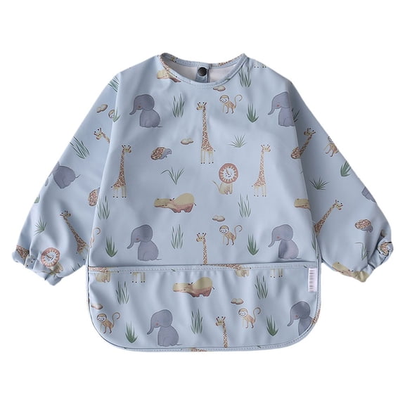 TZEWGL Baby Boys Girls Long Cartoon Sleeved Sleeve Soft Bibs Baby Care for Kids 6-12 Months
