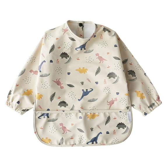 TZEWGL Toddler Boys Girls Long Cartoon Sleeved Sleeve Soft Bibs Baby Care for Kids 3-4T
