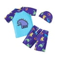 thumbnail image 1 of TZEWGL Toddler Boys Swimsuit 3 Piece Swim Set Short Sleeve Swim Shirt Swim Trunks Rash Guard Bathing Suits for Kids 2-3T, 1 of 5