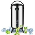 thumbnail image 1 of TZIIDI Insulated Beverage Dispenser.Stainless steel,12L/3.2Gal.For hot and cold drinks.Spigot included.Ideal for tea, coffee, milk, water, juice.Keeps beverages at right temp,durable(SILVER), 1 of 7