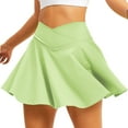 thumbnail image 1 of TZLDN Women's High Waisted Tennis Golf Sports Skirts with Pockets Inner Shorts Crossover Lightweight For Athletic Workout Mini Skirts Green,L, 1 of 7