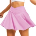thumbnail image 1 of TZLDN Women's High Waisted Tennis Golf Sports Skirts with Pockets Inner Shorts Crossover Lightweight For Athletic Workout Mini Skirts Light Pink,M, 1 of 7