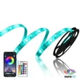 thumbnail image 1 of AuraLED Remote-Controlled LED Mood Light Strip with Smartphone App – 6.5’ Trimmable, Adhesive LED Strip Lights with App (or Remote Control) and 16 Colors/4 Modes for Bedrooms, TV’s, Cars, and More, 1 of 7