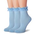 thumbnail image 1 of TZYDMN Women Ruffle Ankle Socks, Lace Lolita Kawaii Girls Cute Frilly Socks 3 Pairs, 1 of 6