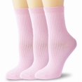 thumbnail image 1 of TZYDMN Womens Ankle Socks Super Soft Combed Cotton Mid-Calf Socks, Pink 3 Pairs, 1 of 7