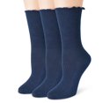 thumbnail image 1 of TZYDMN Womens Ruffle Ankle Socks Fashion Breathable Solid Color Turn-Cuff Cute Girls Socks 3 Pairs, 1 of 3