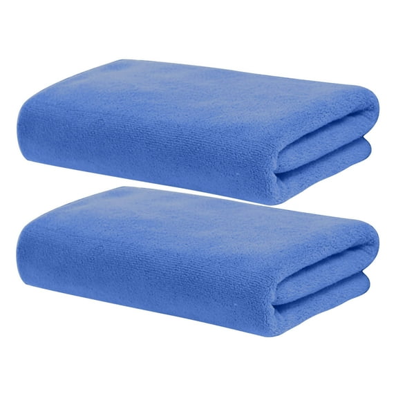 TZYUDK 2 Pack Super Absorbent Microfiber Bath Towels Quick Dry Lightweight Soft Skin Friendly for Shower Gym Travel Light Blue Polyester