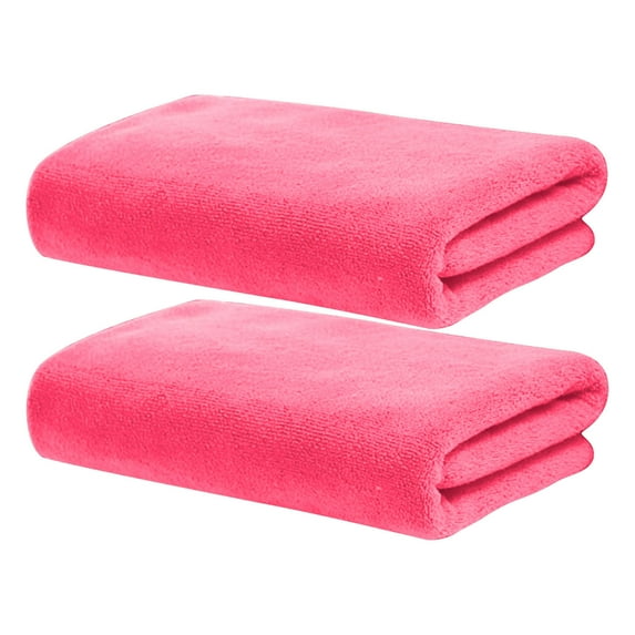 TZYUDK 2 Pack Super Absorbent Microfiber Bath Towels Quick Dry Lightweight Soft Skin Friendly for Shower Gym Travel Watermelon Red Polyester
