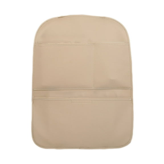TZYUDK Beige Leather Car Seat Protector Kick Mat Backrest Cover Rear Seat Protection Dirt Guard Interior Accessory Pu