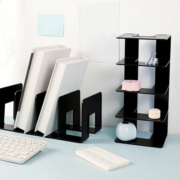 TZYUDK Black Bookstand Large Bookshelf Book Support Student Bookshelf Desktop Storage Baffle Desk Bookshelf Bookshelf Plastic