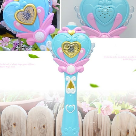 TZYUDK Blue Musical Light-Up Wand, Wand Bubble Blower 100Ml Plastic