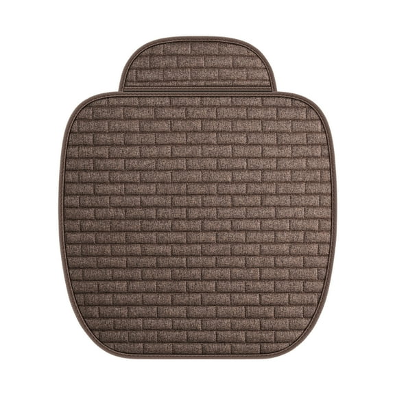 TZYUDK Car Seat Cushion Linen Coffee Color Ventilated Breathable Cool Pad for Sedan SUV Flax