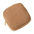 thumbnail image 1 of TZYUDK Corduroy Sanitary Pad Storage Pouch Portable Small Item Organizer Makeup Bag Travel Toiletry Case Compact Discreet Design Brown 98%Cotton,2%Spandex, 1 of 6