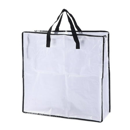 TZYUDK Large Waterproof Storage Bag with Handles for Clothes Linens Decor A Plastic