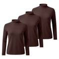 thumbnail image 1 of TZZQ 3 Pack Women's Turtleneck Long Sleeve Slim Fit Shirts Thermal Active Layer Undershirt Stretchy Warm Business Casual Base Layer Shirts Trendy Winter Workout Layering Basic Tops Coffee Xl, 1 of 9