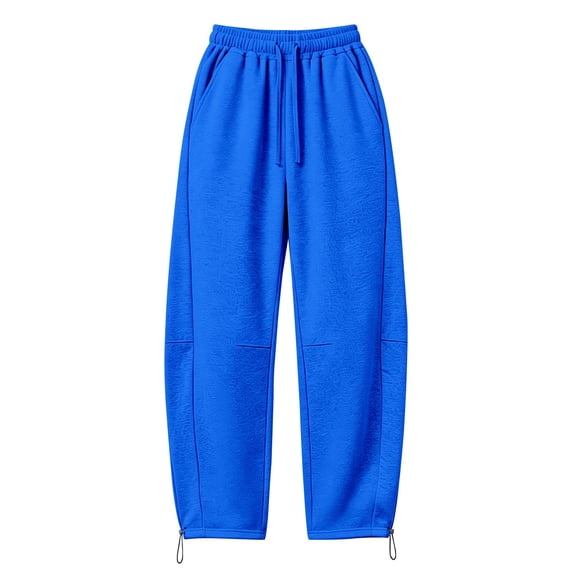 TZZQ Barrel Sweatpants for Women Baggy Wide Leg Drawstring Elastic Waisted Joggers Active Running Athletic Sweat Track Pants with Pockets Loose Fit Casual Trousers Fall Fashion Trousers Blue S