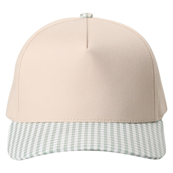 TZZQ Blank Trucker Hat for Men Women Two Tone Plaid Brim Baseball Cap Adjustable Curved Bill Trucker Hat Vintage Lightweight Visor Dad Hat for Women Men Outdoor Sun Hat Green One Size
