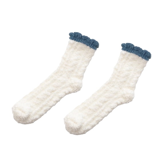 TZZQ Fuzzy Socks for Women Winter Warm Slipper Cozy Fluffy Socks Plush Socks Womens Fuzzy Cozy Plush Fluffy Socks Winter Fluffy Socks Calcetines Para Mujer Thick Fuzzy Socks White A